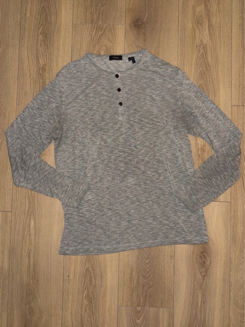 Theory Men’s Heather Gray Long-Sleeve Tee